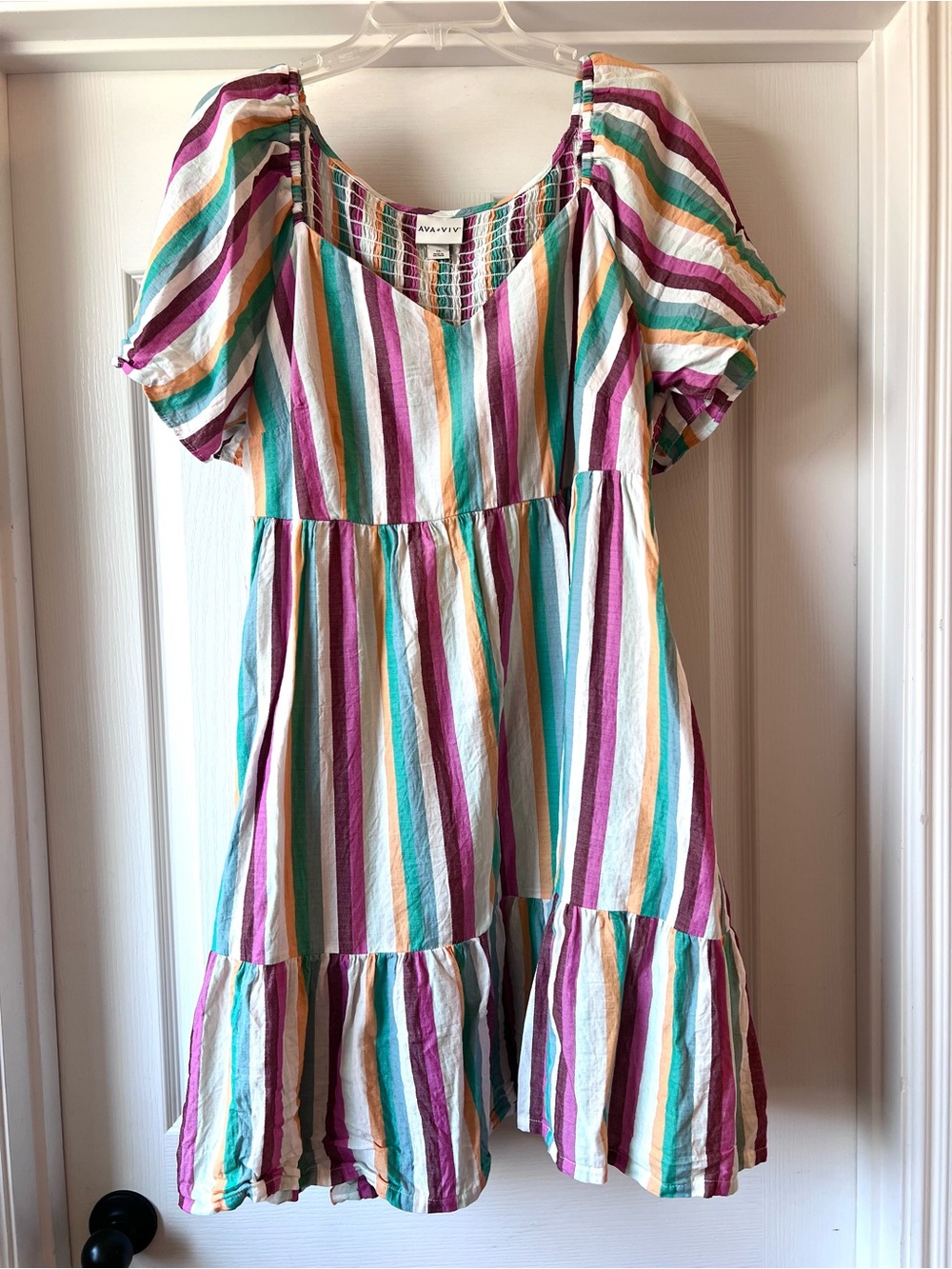 Ava & Viv Colorful Striped Mini Dress 1X